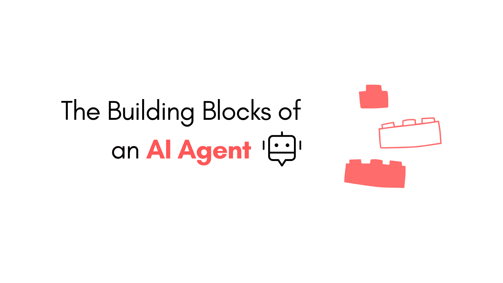 Diagram showing AI agent building blocks: model, tools, memory, planning, and loop